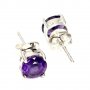 Сребърни обеци с естествен аметист, снимка 2