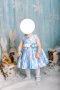 Официална детска рокля в синьо с болеро, снимка 7