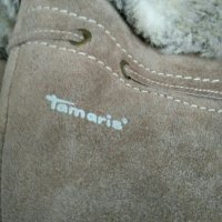 Дамски ботуши Tamaris 39 бежови кафяви естествена кожа подплата полар, снимка 8 - Дамски ботуши - 20868944