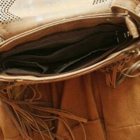 Кафяв сет сандали и чанта с ресни , снимка 11 - Сандали - 22086047
