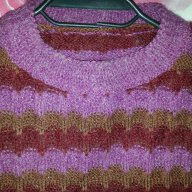 Дамски плетен пуловер на райета, снимка 2 - Блузи с дълъг ръкав и пуловери - 12769122