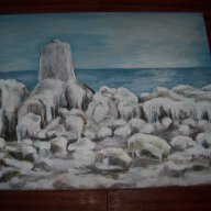 "Зимен бряг" картина на худ. Десислава Илиева, снимка 1 - Картини - 17155344