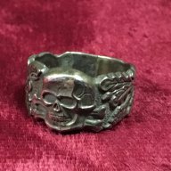 Масивен сребърен германски пръстен Bandenkampf на SS отрядите за борба с партизани , снимка 4 - Антикварни и старинни предмети - 16702816