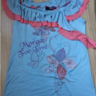 Дамска блуза MORGAN оригинал, с волани, от фина вискоза, размер S, снимка 2 - Тениски - 11117962
