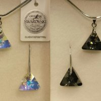 Комплект Сваровски ''triangle'' Swarovski elements, снимка 1 - Бижутерийни комплекти - 10046869