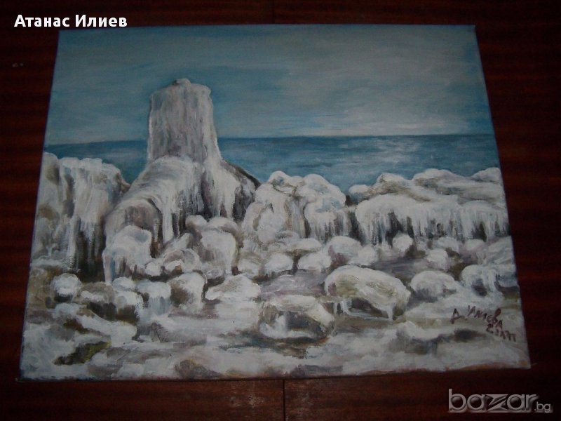 "Зимен бряг" картина на худ. Десислава Илиева, снимка 1