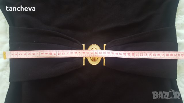 Стилна Черна Рокля с колан-M, L, снимка 8 - Рокли - 23295944