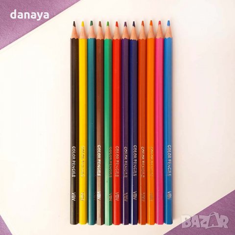 Цветни моливи за оцветяване и рисуване 12 цвята, снимка 5 - Ученически пособия, канцеларски материали - 26146361