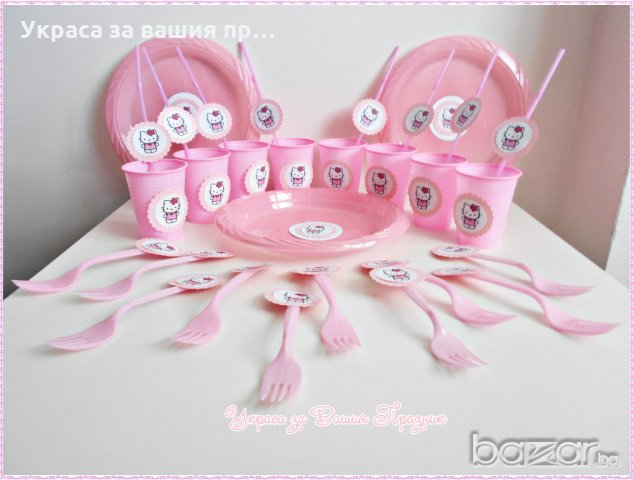 украса аксесоари и аксесоари за детски рожден ден с Хелоу Кити, снимка 13 - Декорация - 19127531