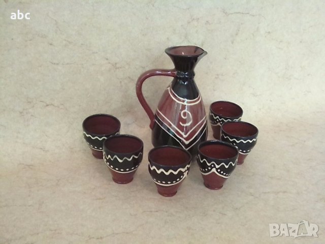 Керамични комплекти за вино и ракия, снимка 2 - Сервизи - 22249104