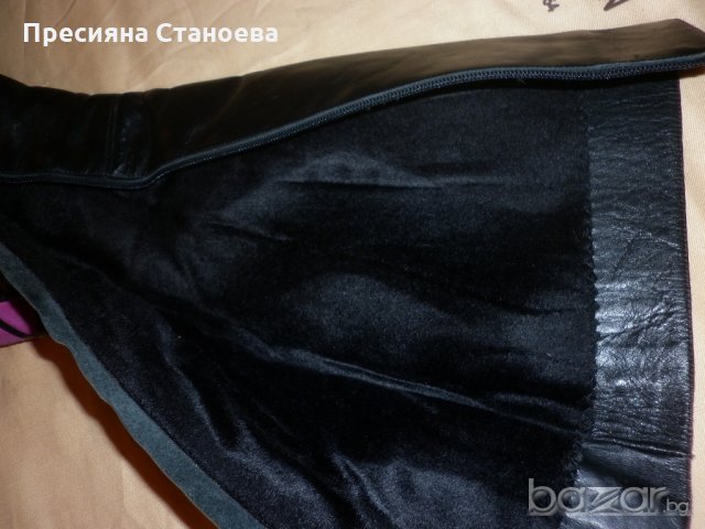 Елегантни черни  кожени ботуши , снимка 12 - Дамски ботуши - 19099359
