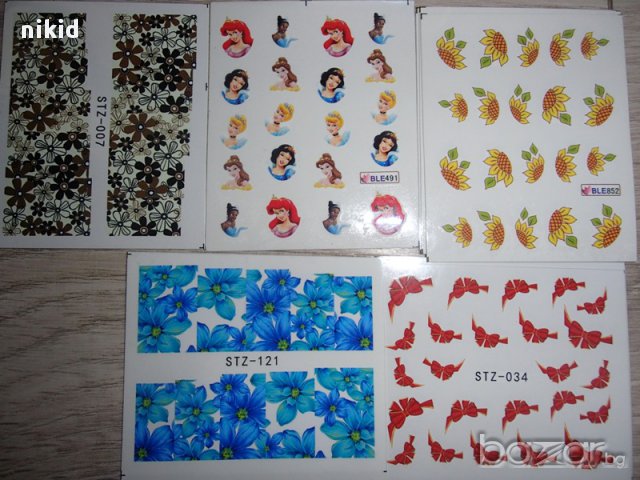 различни татос ваденки водни стикери всякакви панделки цветя принцеси , снимка 2 - Други - 15168327