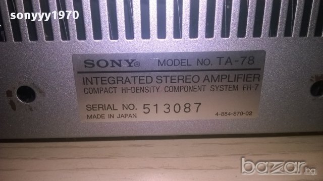 sony ta-78-stereo amplifier-made in japan-внос швеицария, снимка 9 - Ресийвъри, усилватели, смесителни пултове - 12442653