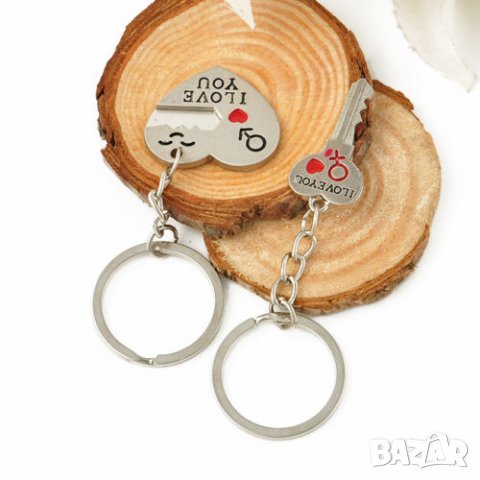 🔐💗 Сърце и Ключ за него - двойка ключодържатели за влюбени, снимка 9 - Бижутерийни комплекти - 22216596