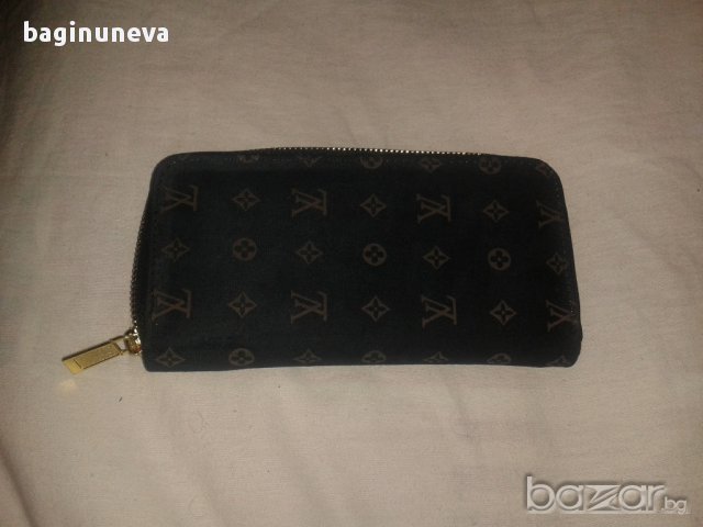 Ново дамско черно кадифено портмоне на Louis Vuitton реплика, снимка 2 - Портфейли, портмонета - 9808398