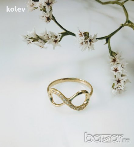 златен пръстен - БЕЗКРАЙНОСТ - 1.41 грама/размер №55, снимка 3 - Пръстени - 20986224