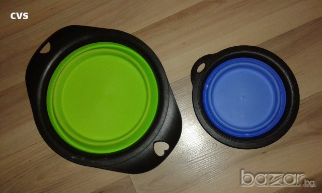 Силиконови, сгъваеми, за път - чинии за храна, вода за куче, котка , снимка 3 - За кучета - 17464858