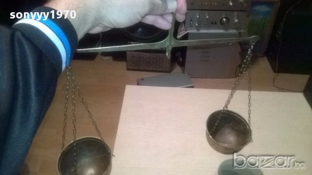 Ретро везна-мед/месинг-40х36х12см-внос швеицария, снимка 9 - Антикварни и старинни предмети - 16654393