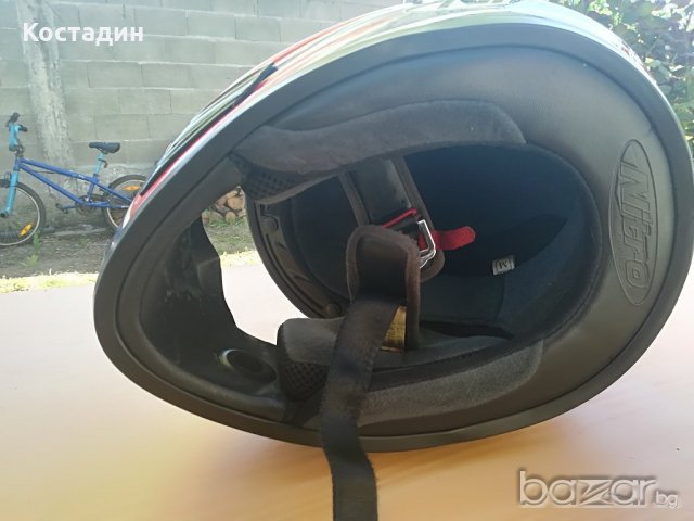 Мото каска Nitro Fibroglass размер М 58 см, снимка 9 - Аксесоари и консумативи - 21403844