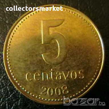 5 центаво 2008, Аржентина, снимка 1 - Нумизматика и бонистика - 15763618