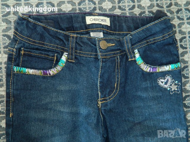 Чисто нови дънки CHEROKEE с бродерии, закупени от Англия, снимка 2 - Детски панталони и дънки - 23786157