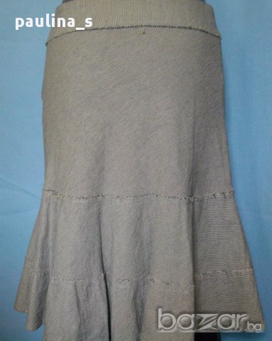 Дизйнерска дънкова пола с дантела  и изнищени краища / малък размер , снимка 8 - Поли - 14327064