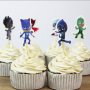 PJMASKS PJ Masks PJ Mask 24 бр топер топери клечки за мъфини украса, снимка 1 - Други - 20300459