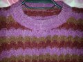 Дамски плетен пуловер на райета, снимка 2