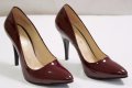Елегантни лачени обувки от еко кожа в цвят бургунд Suheym, снимка 1 - Дамски обувки на ток - 18634021