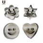 сет 4 големи метални резци усмивки усмихнати лица Smile форми за сладки тесто линцери резец линцер, снимка 3