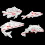 4 бр резци резец печат риби риба релефни за украса декорация торта фондан сладки и форма форми, снимка 2