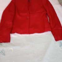 Червено ленено сако, снимка 1 - Сака - 25854578