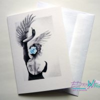 Картичка "Лебед" / балерина, танц, изкуство, снимка 3 - Други - 21060695