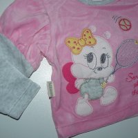 80см Плюшен комплект розово/сиво – блуза и пола – 80см, снимка 10 - Комплекти за бебе - 19825067