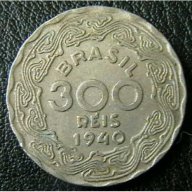 300 реис 1940, Бразилия, снимка 1 - Нумизматика и бонистика - 12038146