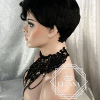 Къс Черен Секси Асиметричен Модел Перука Код 7240, снимка 9 - Аксесоари за коса - 24393283