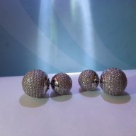 Топчестите сребърни обеци, снимка 2 - Обеци - 16065700