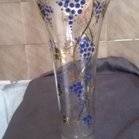 стъклена ваза ръчно декорирана, снимка 2 - Вази - 25718478