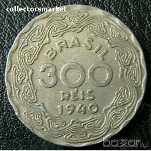 300 реис 1940, Бразилия, снимка 1