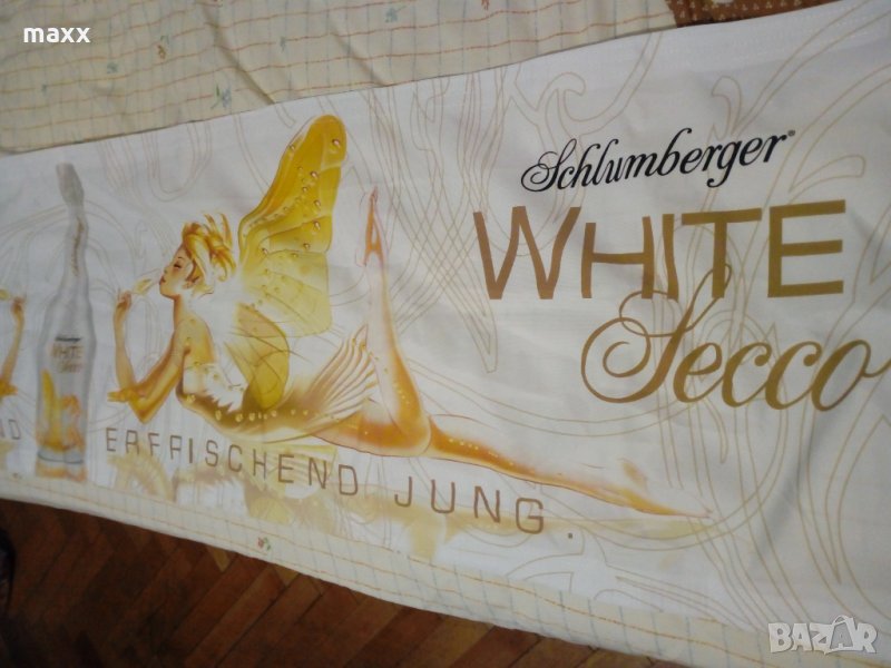 флаг, знаме, транспарант schlumberger white secco 196 х 42 см, снимка 1