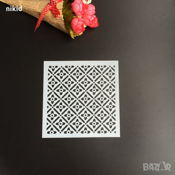 Лого Луи Вюитон Louis Vuitton lv Квадрат стенсил шаблон спрей за торта украса кекс декорация пудра , снимка 1