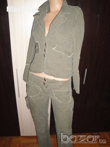 Зелен дамски костюм – панталон / панталони + дамско сако, блейзър, яке, комплект, сет, лот, снимка 16 - Костюми - 17883542