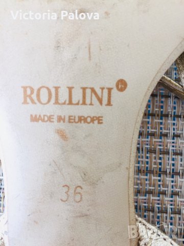Златисти кожени сандали ROLLINI, снимка 6 - Сандали - 25194213