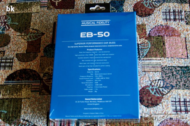 Аудиофилски слушалки Musical Fidelity EB-50, снимка 2 - Слушалки и портативни колонки - 16160603