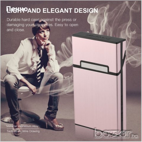 Алуминиева кутия за цигари, табакера слим Cigarette Case, box slim, снимка 2 - Табакери - 18799496
