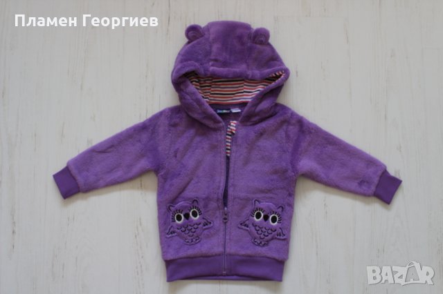 Лилав суичър с качулка 74/80