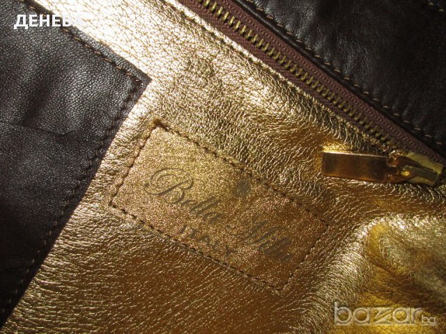 ЕСТЕСТВЕНА КОЖА на BELLA MILLA-ITALY - голяма кафява дамска чанта, снимка 8 - Чанти - 12856245