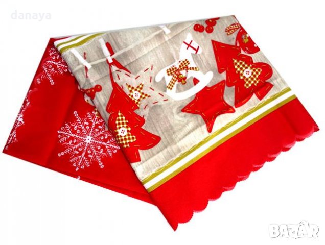 Коледна покривка за маса 110 x 150cm коледни мотиви, снимка 4 - Декорация за дома - 23595125