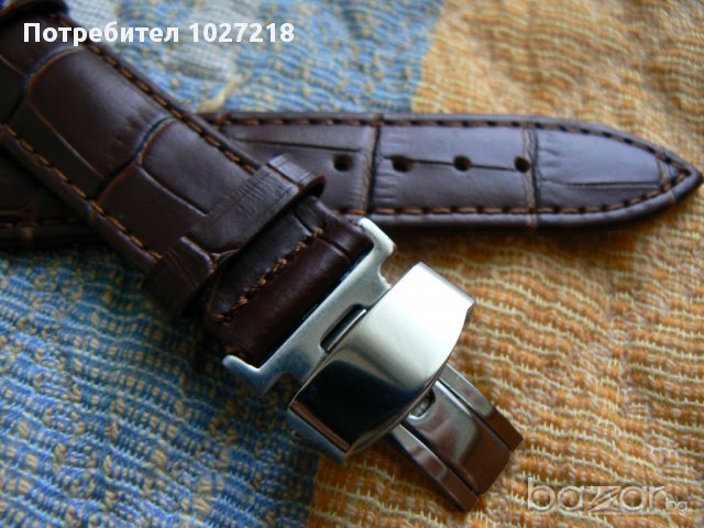  Кожена кафява каишка 20мм, снимка 7 - Каишки за часовници - 10859570