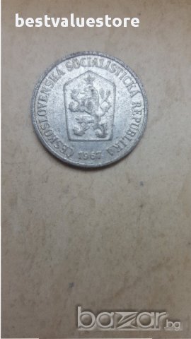Монета 10 Чехословашки Халера 1967г. / 1967 10 Czechoslovakia Hellers Coin KM# 49, снимка 2 - Нумизматика и бонистика - 15410087